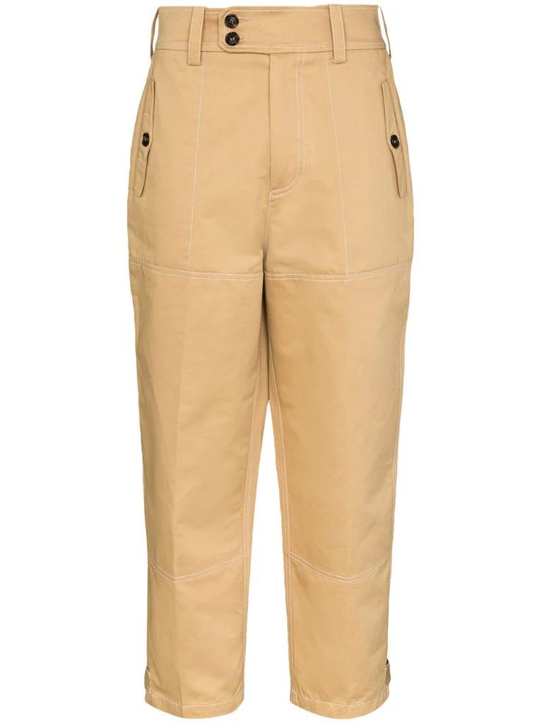 high waist tapered trousers