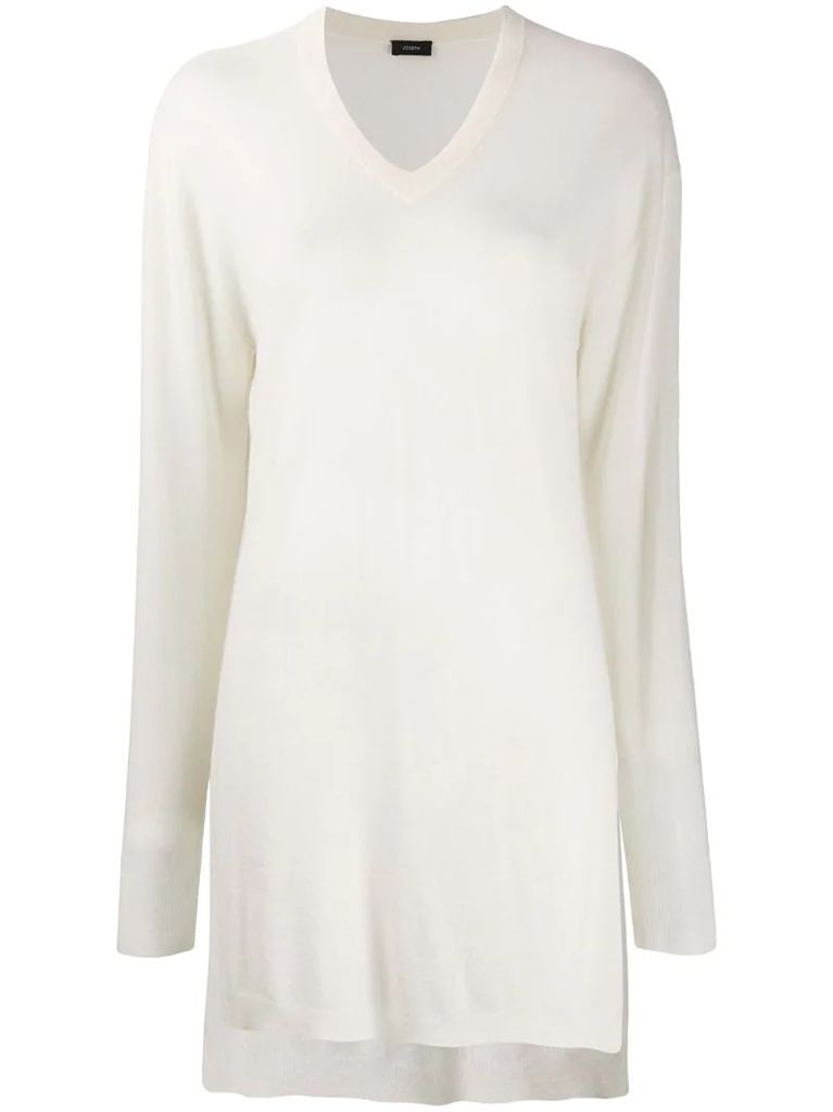 elongated cashmere pullover