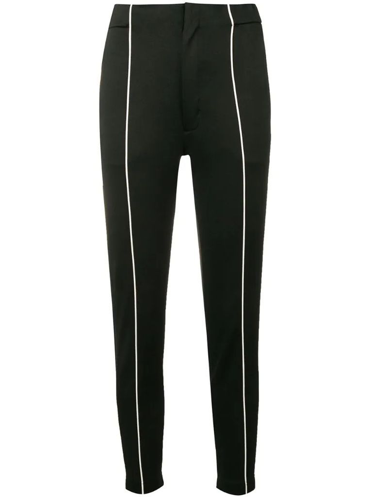 contrast pipe trousers