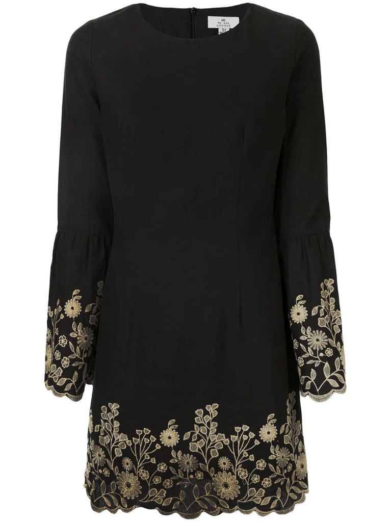 Bonnie floral-embroidered shift dress