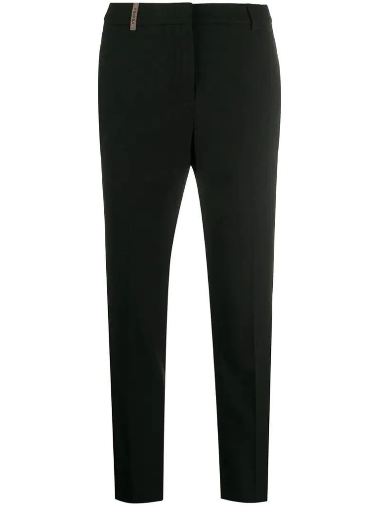 cropped slim-fit trousers