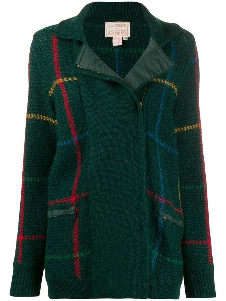 1970s knitted check jacket