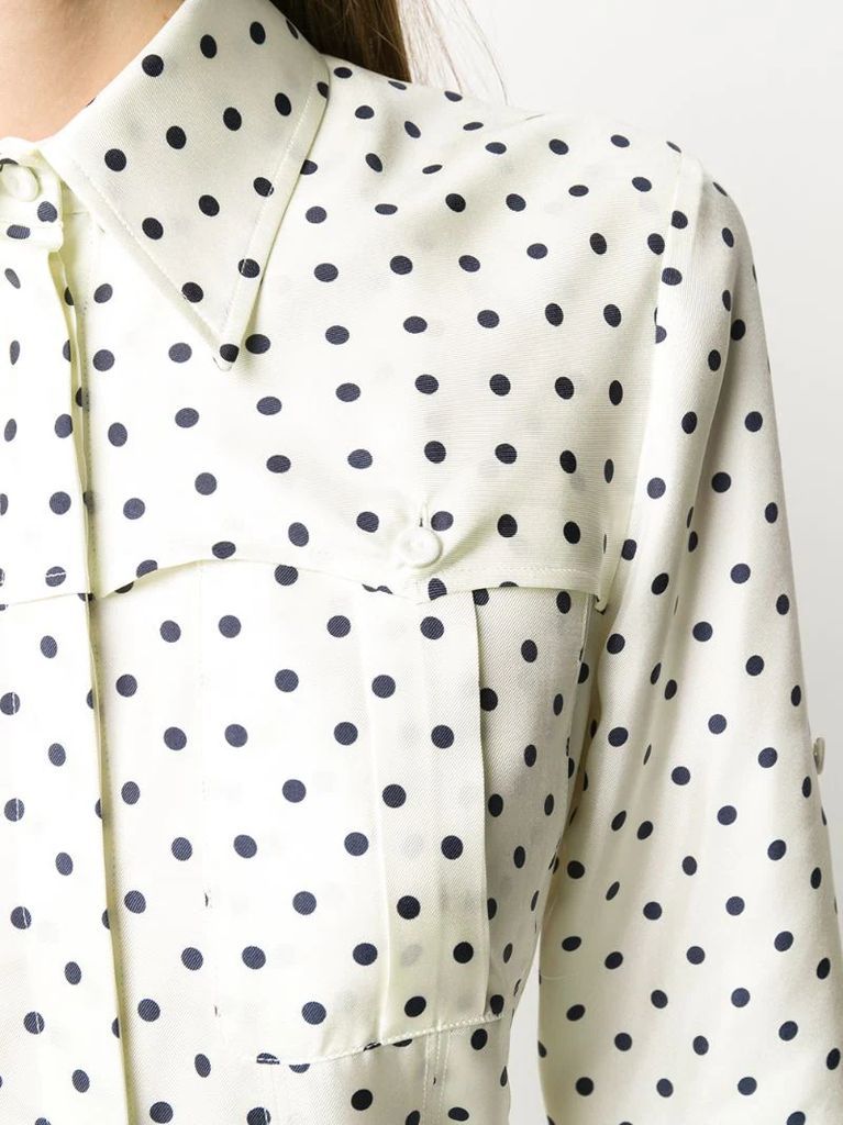 polka-dot shirt dress