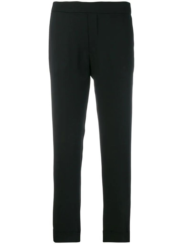 elasticated waist cropped trousers