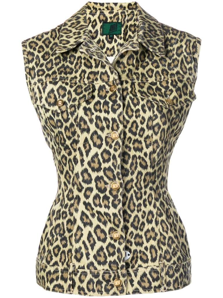 1990's leopard printed vest