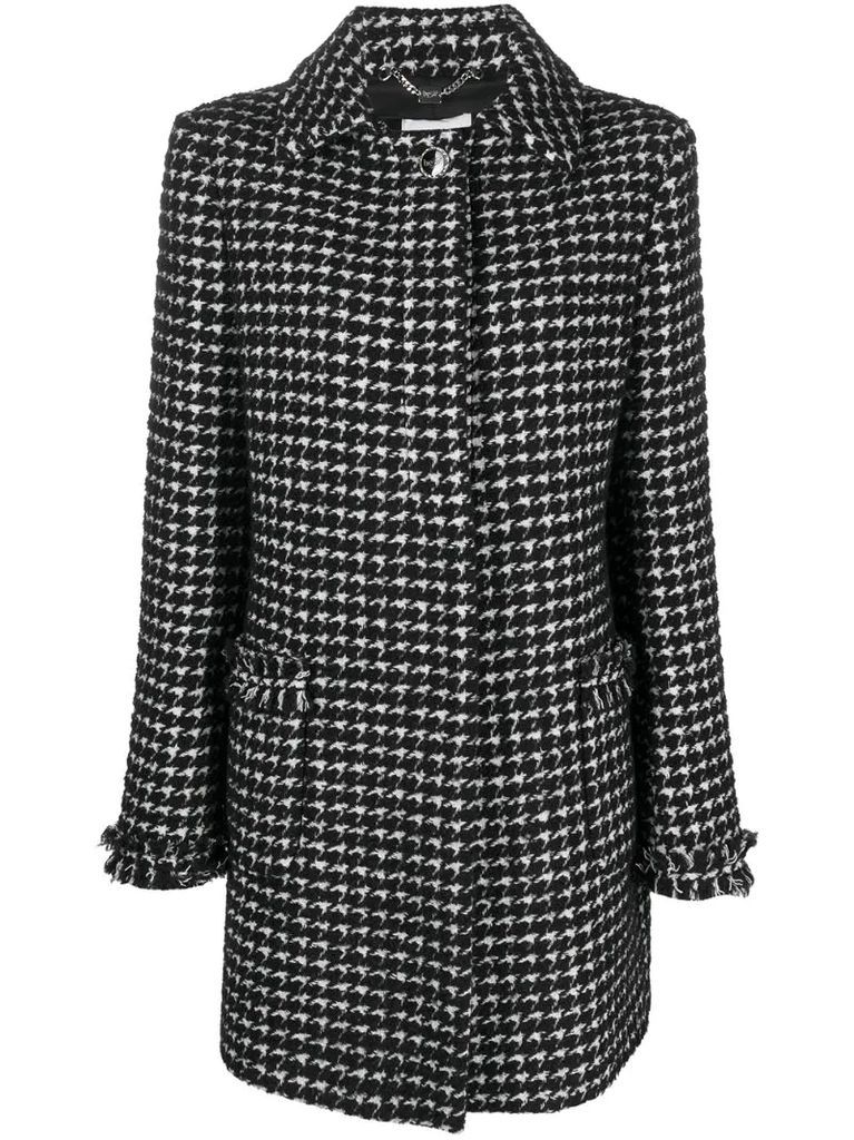 Houndstooth print coat