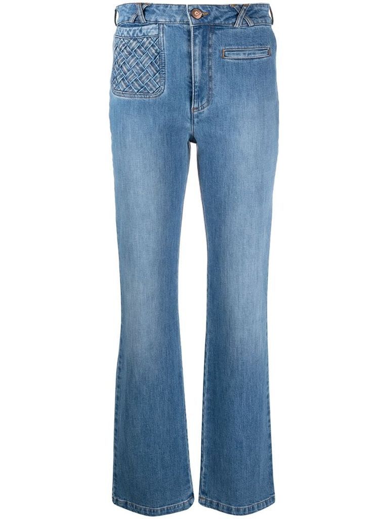 high-rise flared jeans