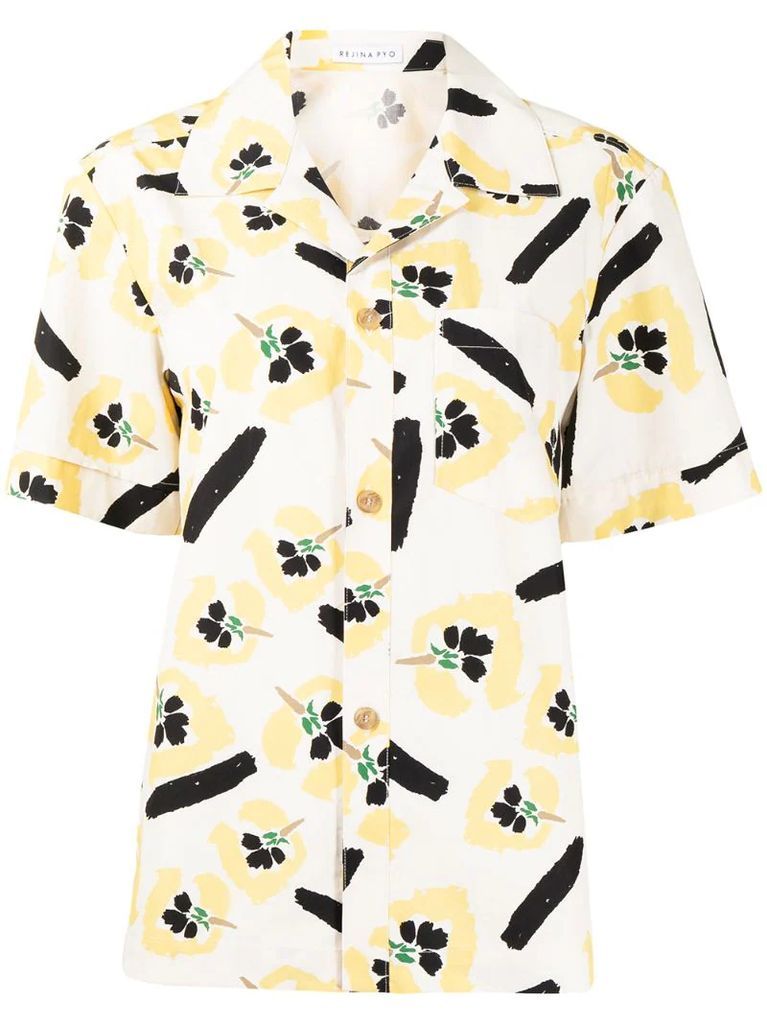 floral-print cotton shirt