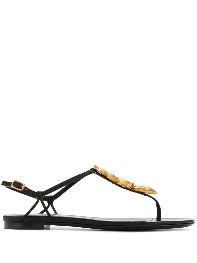 snake-motif thong-strap sandals
