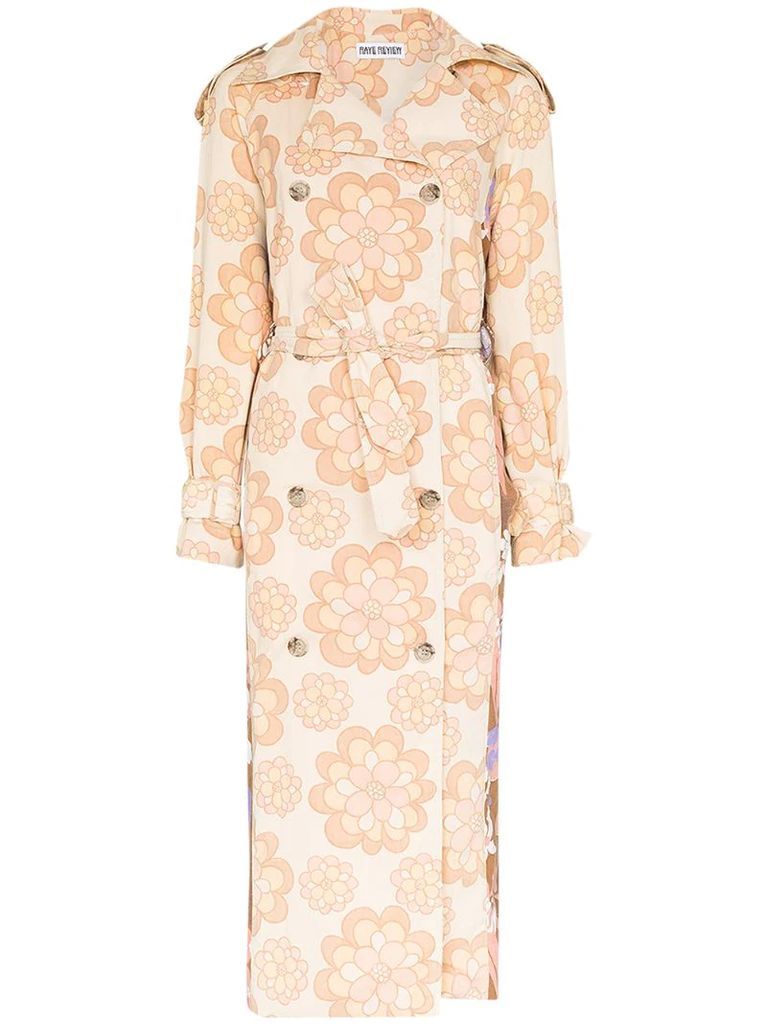 Rue floral-print trench coat