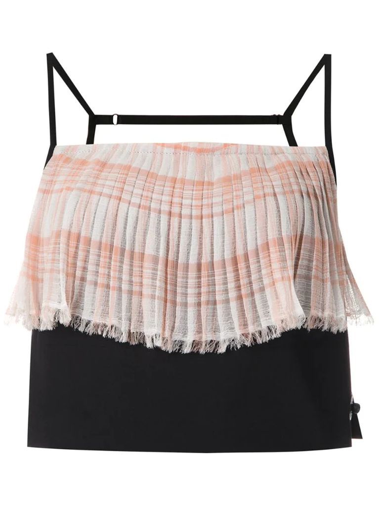 pleated panel cropped top
