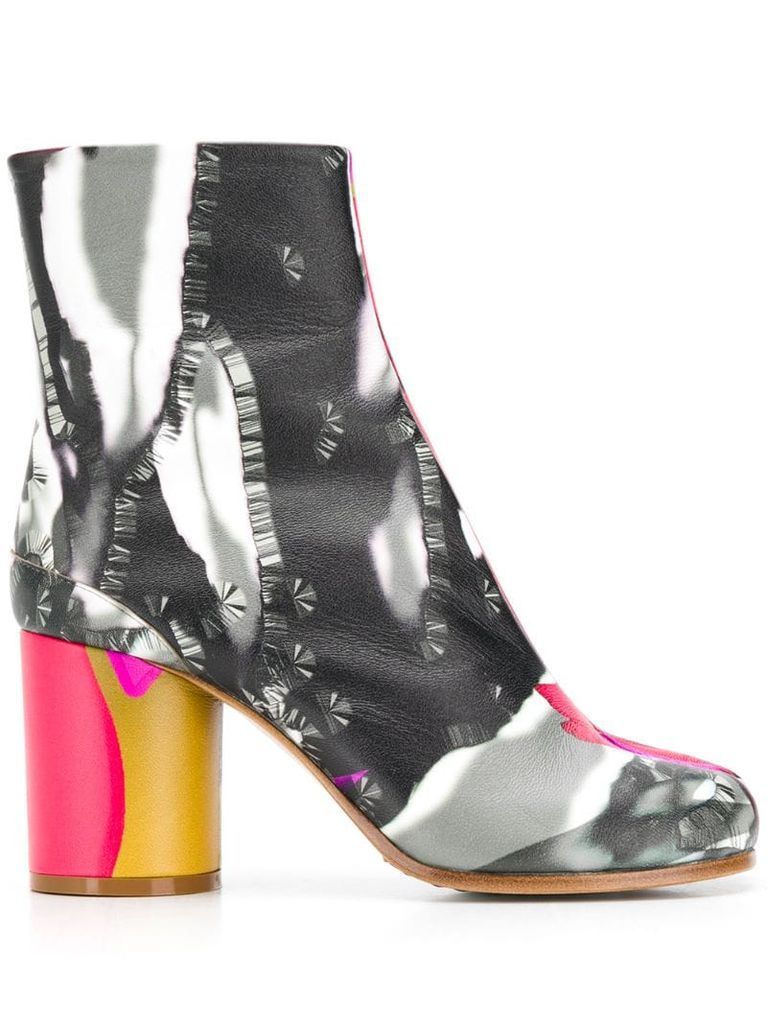 Tabi hologram leather boots