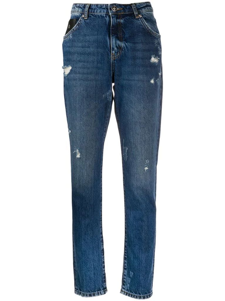 high rise slim fit jeans