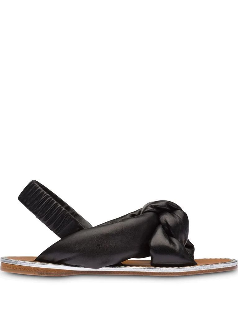 knotted nappa-leather padded sandals
