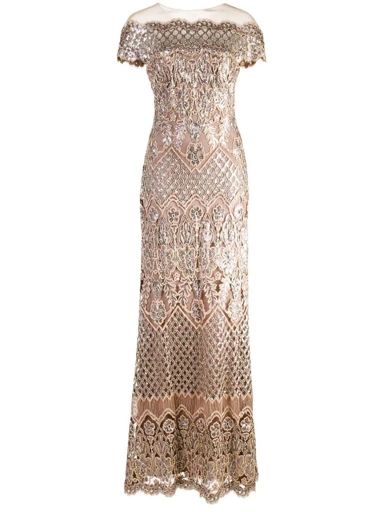 sequin embellished gown