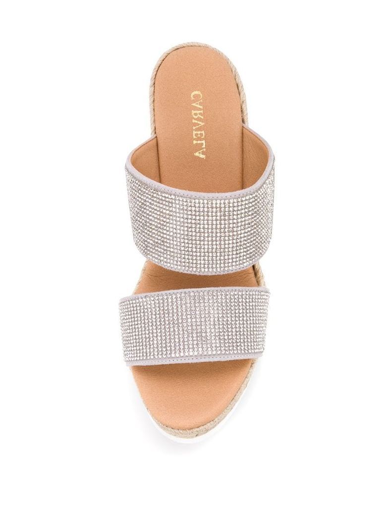 Klear crystal-embellished wedge sandals