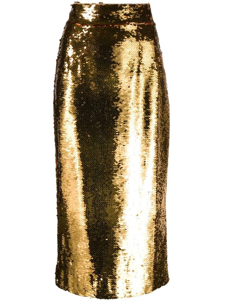 sequin-embellished pencil skirt