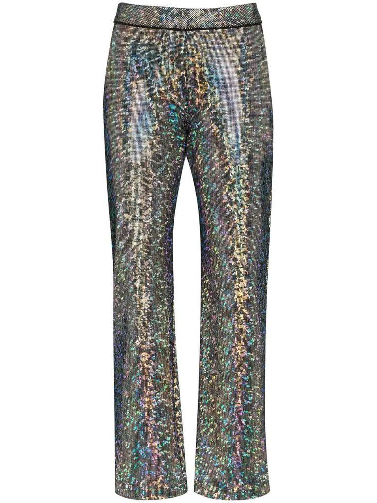 mosaic-print suit trousers
