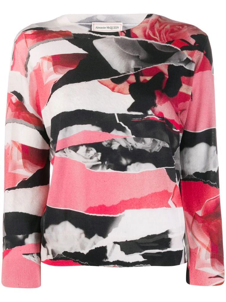 abstract print jumper