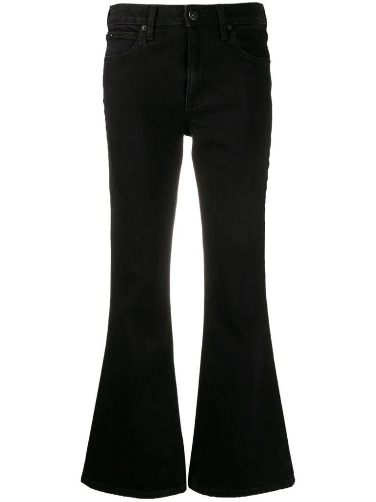 Crystal mid-rise flared jeans