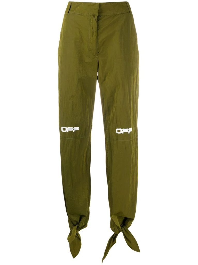 technical fabric knotted trousers