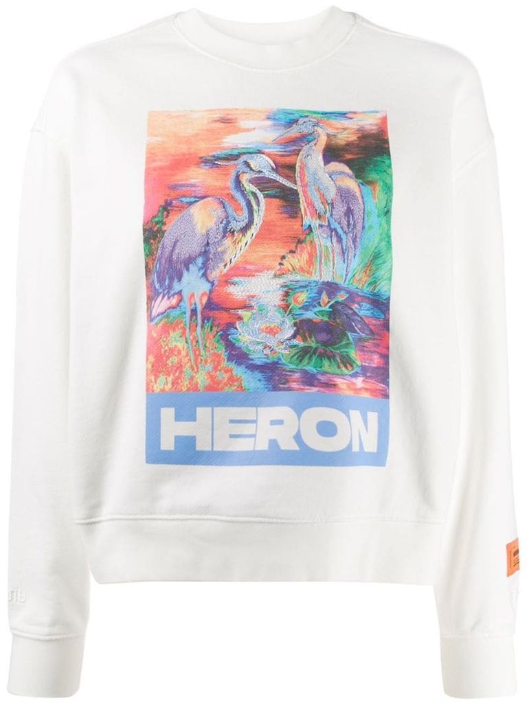 heron print sweatshirt
