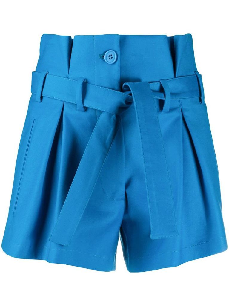 paperbag waist pleated shorts