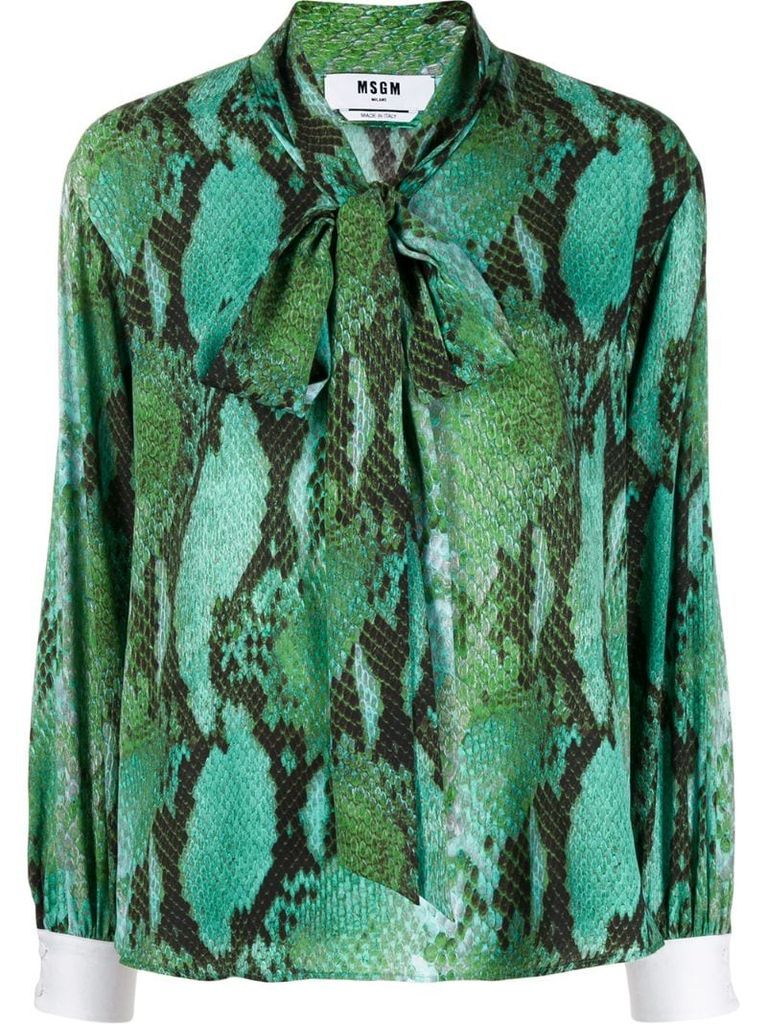 snakeskin print blouse