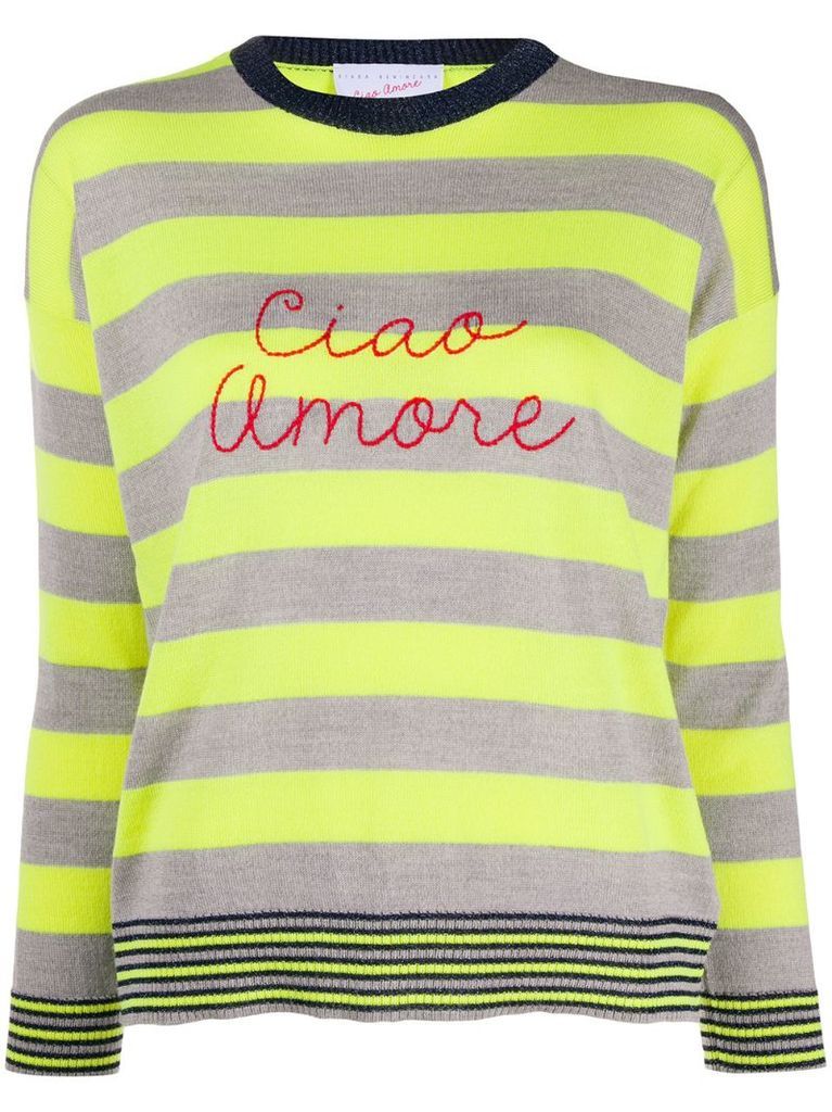 striped 'ciao amore' jumper