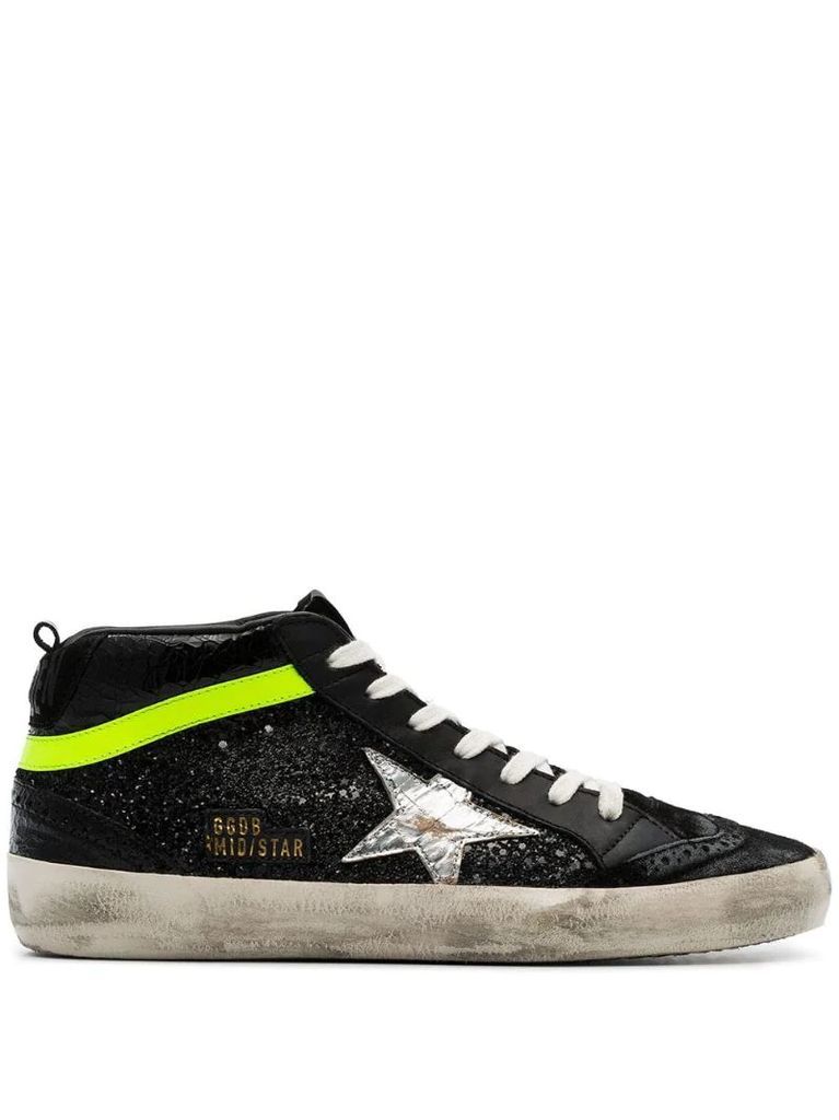 Mid Star Glittered Sneakers