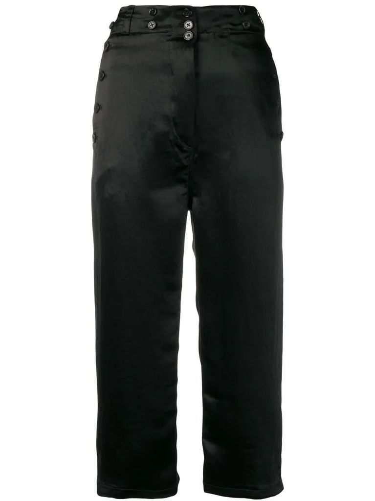 cropped satin trousers