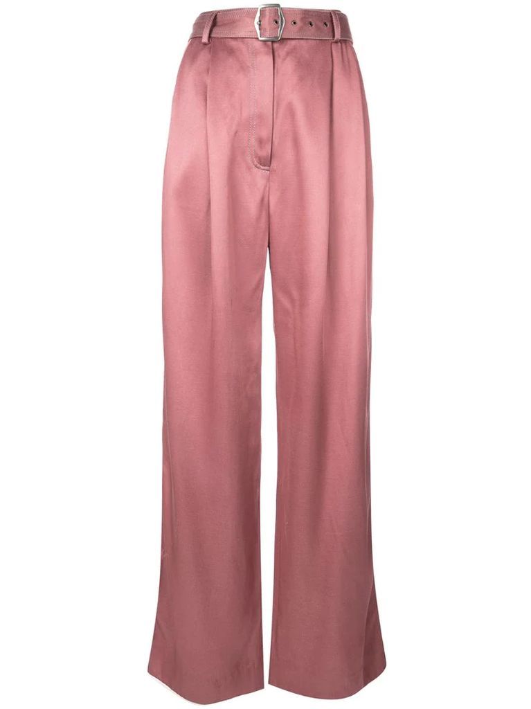 Blanche twill satin trousers