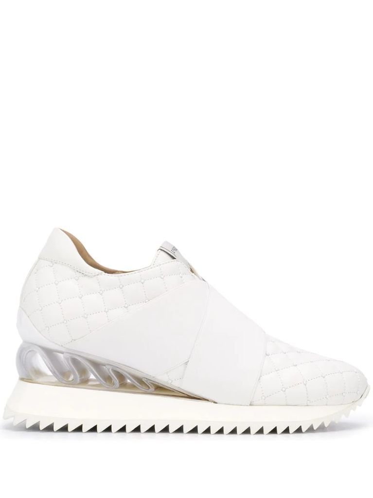 quilted leather flatform trainers