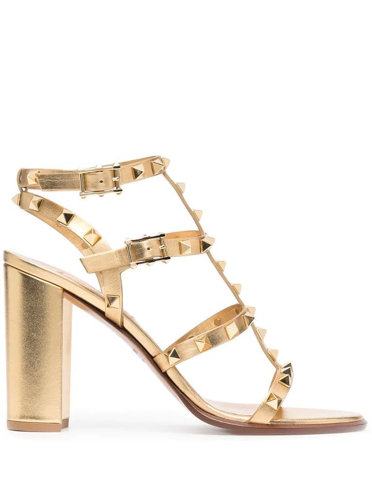 metallic-tone heeled sandals