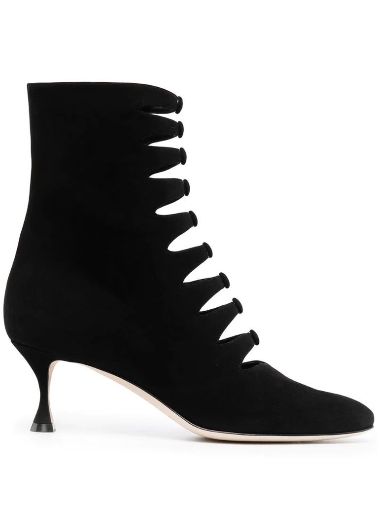 button-detailing ankle boots