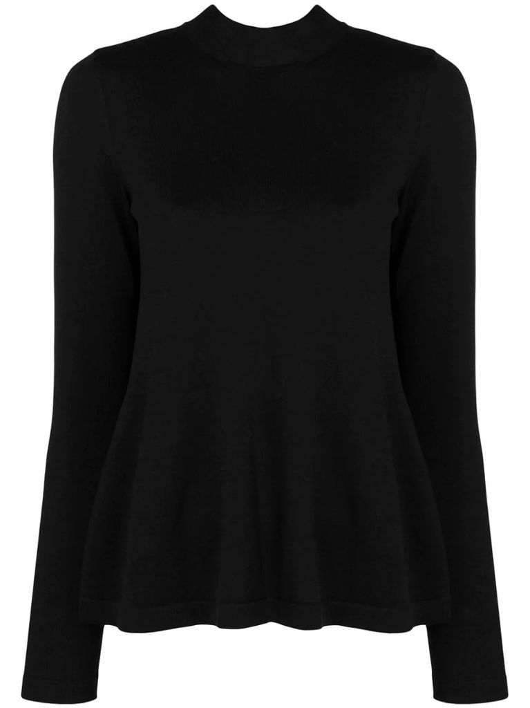 sheer panel knitted top