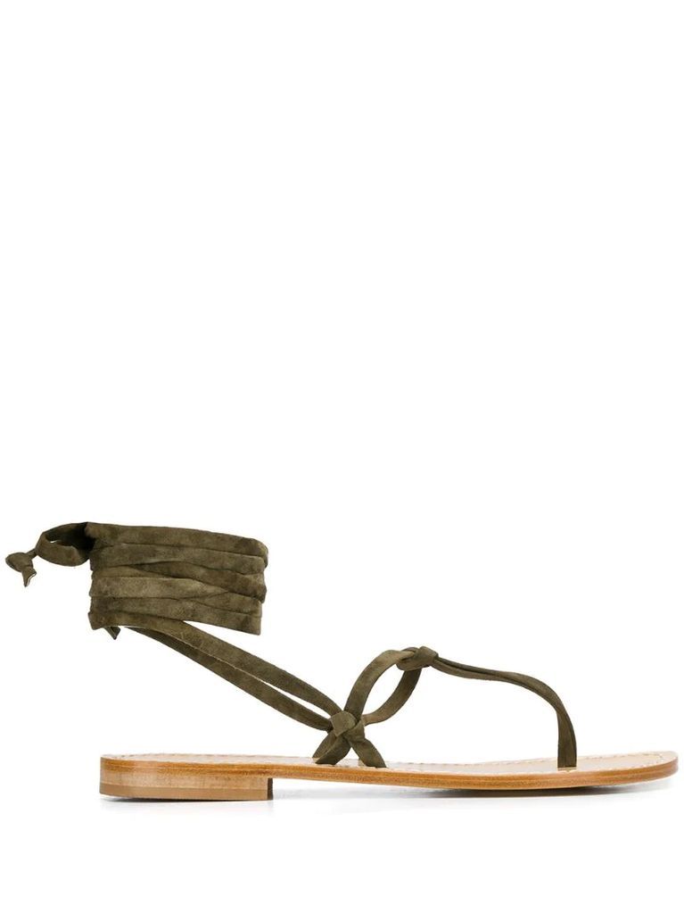 lace-up thong sandals