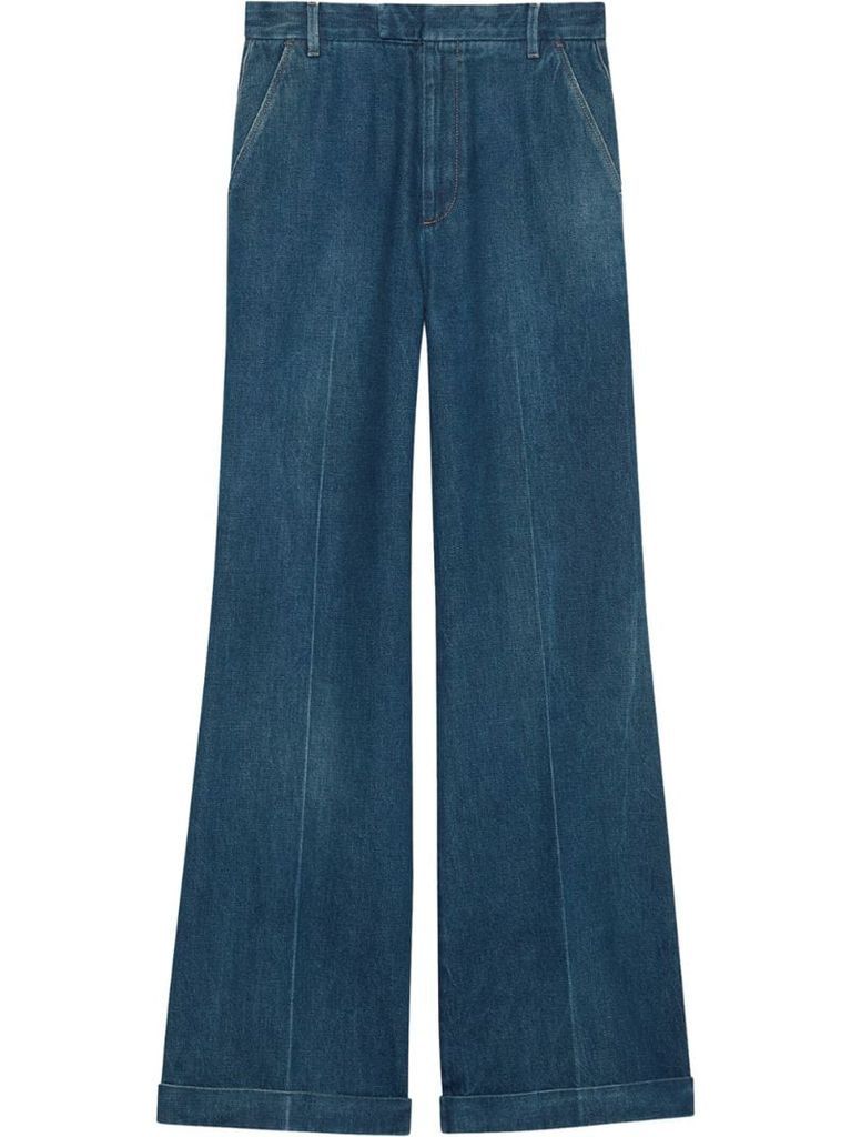 high-waist jeans