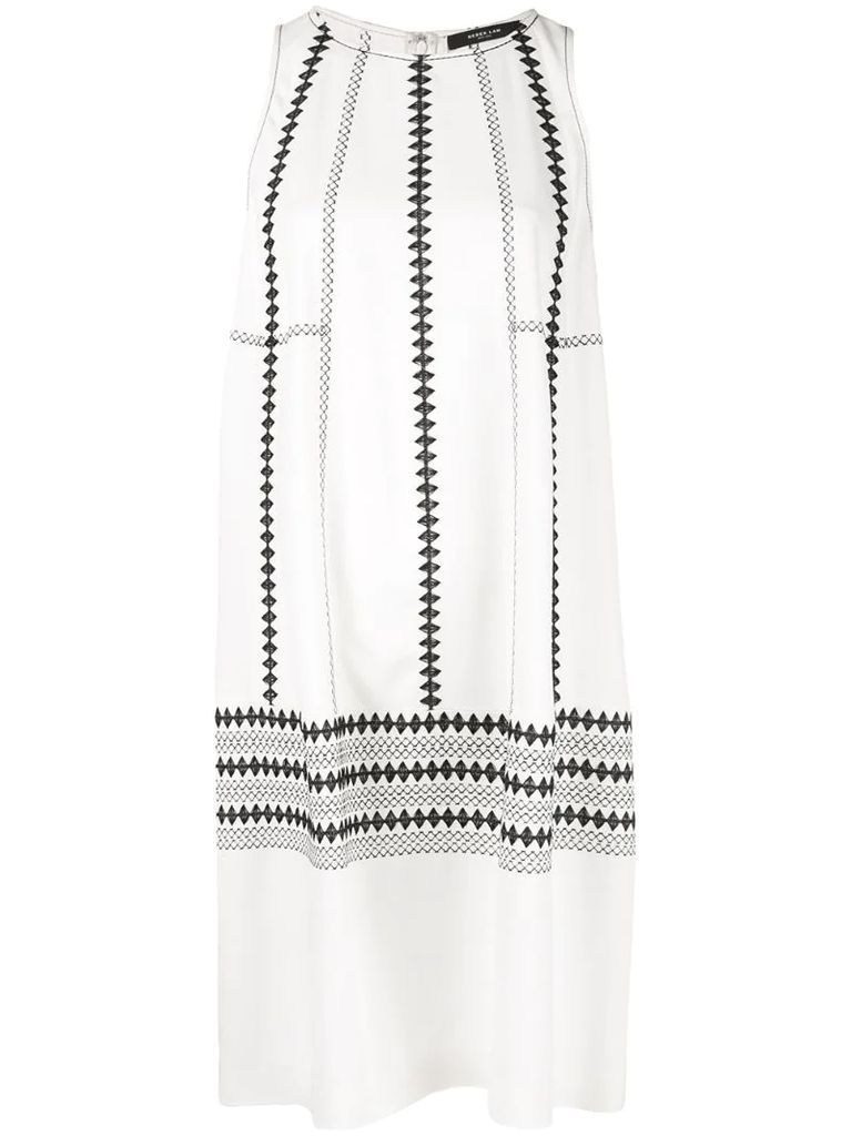 embroidered cocoon dress