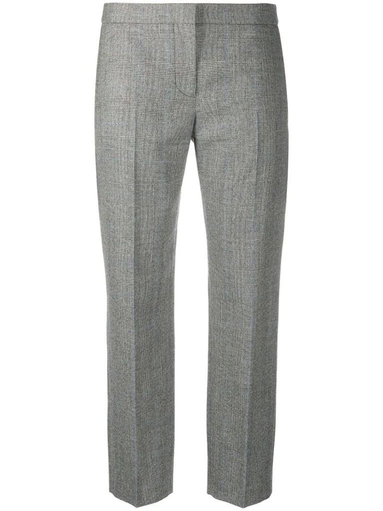 cropped checked trousers