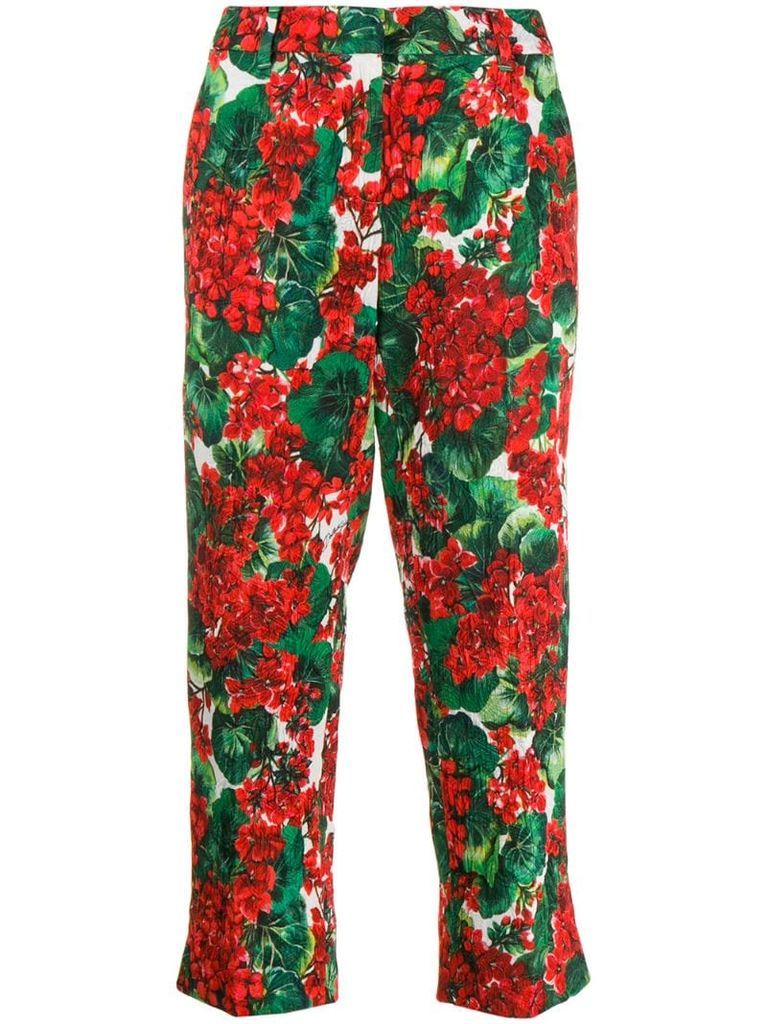 floral cropped trousers