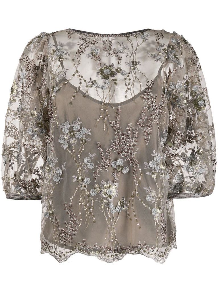 beaded floral blouse