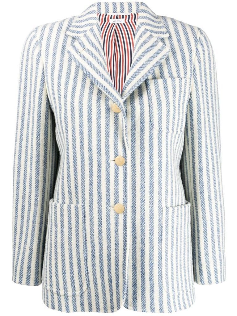 vertical-stripe tweed jacket