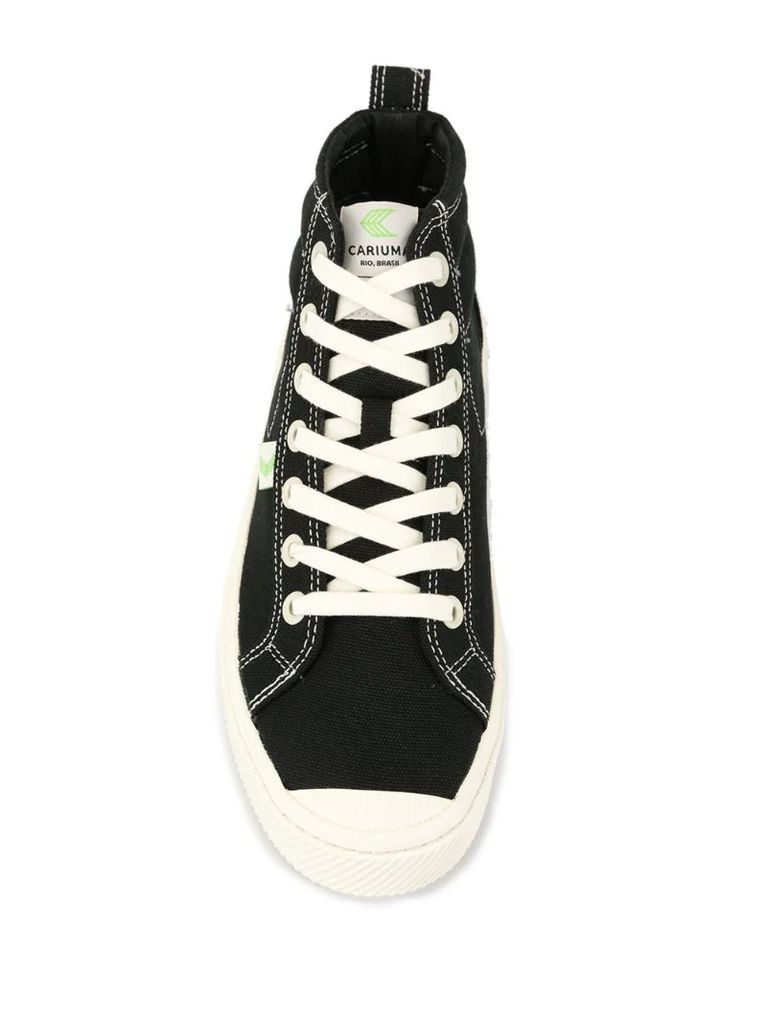 OCA High Washed Black Canvas Contrast Thread Sneaker