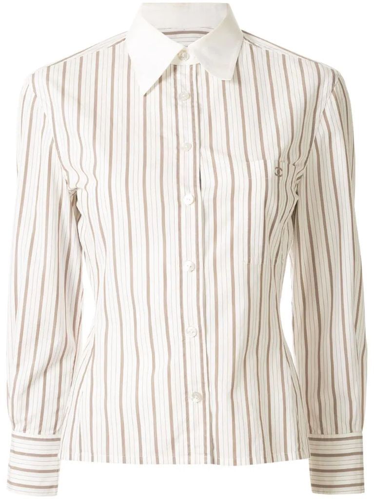 striped slim-fit shirt