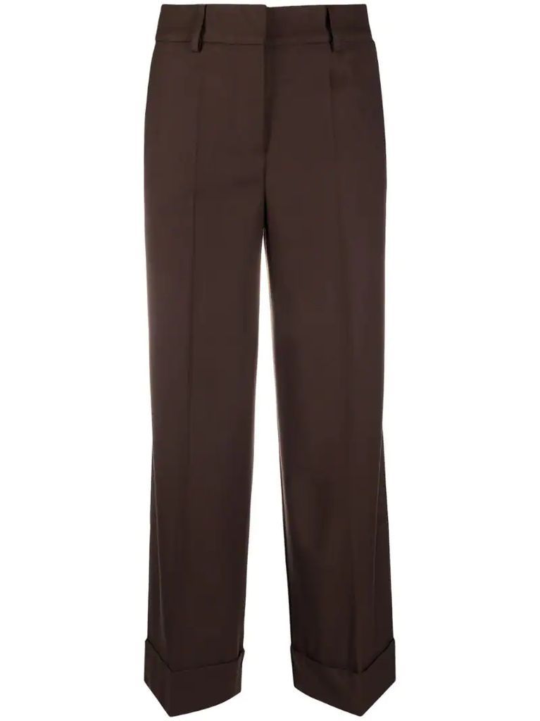 flared crop trousers
