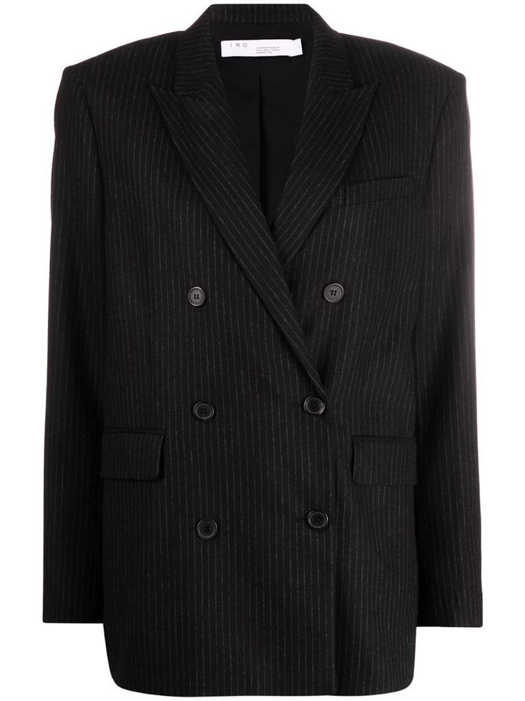 double breasted pinstripe blazer