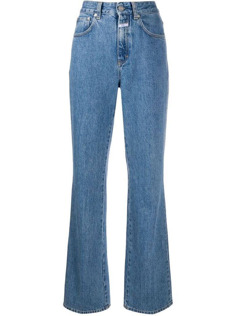 high-rise bootcut jeans