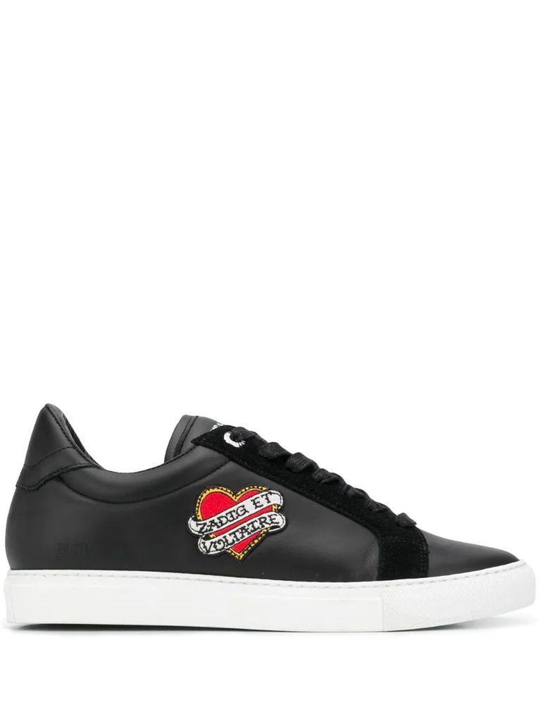 ZV1747 heart patch low-top sneakers