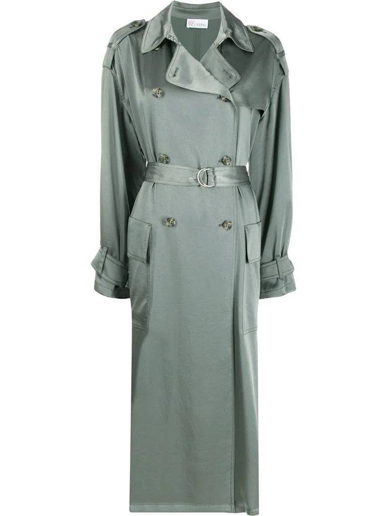 belted double breasted trench coat